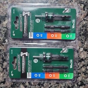 Lot of 2 each 4 piece Torsion Zone Impact Double ended power bit set size 2 3/8"